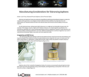 Manufacturing Considerations for Tolerancing Aspheres